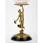 Чаша стеклянная прозрачная на бронзовой подставке с фигуркой девушки Eden Garden варинант исполнения - 2 | Loft Concept в Красноярске