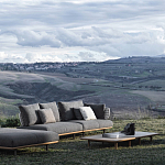 Дизайнерский кофейный стол из дерева с керамической столешницей уличный SWAY Coffee Table варинант исполнения - 7 | Loft Concept в Красноярске