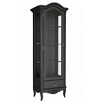 Витрина черная однодверная из массива бука с 4-мя полками и ящиком Black Provence варинант исполнения - 1 | Loft Concept в Красноярске