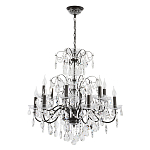 Люстра с хрустальными подвесками и металлическим основанием Диаметр 80 см Rococo Iron & Crystal Chandelier варинант исполнения - 1 | Loft Concept в Красноярске