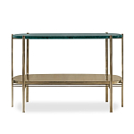 Консоль овальной формы золотая с полкой для хранения Craig варинант исполнения - 1 | Loft Concept в Красноярске