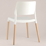 Пластиковый стул на ножках из массива бука Ferret White варинант исполнения - 5 | Loft Concept в Красноярске