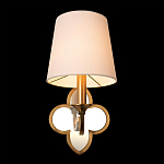 Бра с белым текстильным абажуром и декоративным основанием в виде четырехлистника с зеркальной вставкой Vitorino варинант исполнения - 19 | Loft Concept в Красноярске