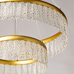 Люстра двухъярусная с золотого цвета и прозрачными подвесками Pettico варинант исполнения - 9 | Loft Concept в Красноярске