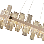 Люстра подвесная прямоугольная с рифлёными прозрачными элементами и золотым основанием Aurea Vista варинант исполнения - 2 | Loft Concept в Красноярске