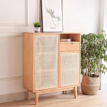 Комод с плетеными дверками и открытой нишей  с ящиком Dora Sideboard варинант исполнения - 2 | Loft Concept в Красноярске