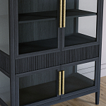 Витрина Primo со стеклянными фасадами и 2 ящиками Черный дуб варинант исполнения - 3 | Loft Concept в Красноярске