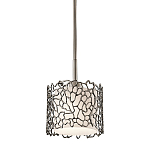 Подвесной светильник с цилиндрическим белым плафоном с ажурным узором цвета олово Kichler варинант исполнения - 1 | Loft Concept в Красноярске