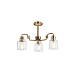 Люстра цвета латунь с 3-мя прозрачными стеклянными плафонами Kichler варинант исполнения - 3 | Loft Concept в Красноярске