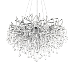 Люстра подвесная с прозрачными стеклянными подвесками в форме капель Диаметр 80 см Droplet Chandelier варинант исполнения - 7 | Loft Concept в Красноярске