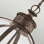 Подвесной светильник бронзового цвета с прозрачным стеклянным плафоном в форме шара в индустриальном стиле на цепи 4 лампы Feiss варинант исполнения - 5 | Loft Concept в Красноярске