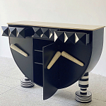 Дизайнерский комод полукруглый черный с 3-мя фактурным ящиками Occasion варинант исполнения - 2 | Loft Concept в Красноярске