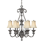 Люстра с 7-ю кремовыми текстильными абажурами Hinkley варинант исполнения - 1 | Loft Concept в Красноярске