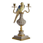 Подсвечникв образе попугая из фарфора с бронзовыми элементами Eden Garden варинант исполнения - 1 | Loft Concept в Красноярске