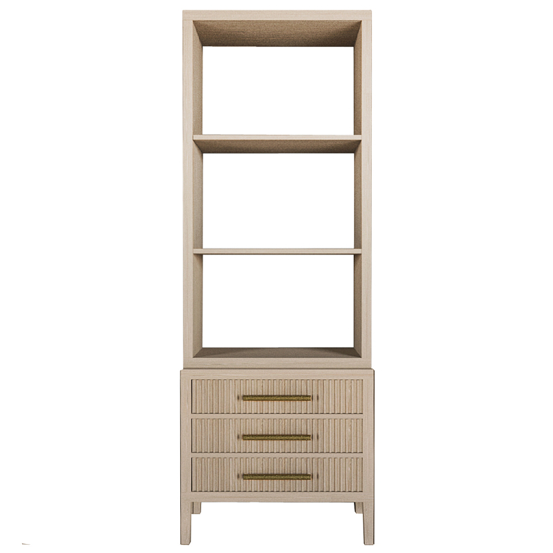 Этажерка Primo с ящиками шпон Светлый дуб Древесина Золотой в Красноярске | Loft Concept 