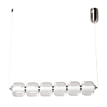 Люстра линейная с 6-ю прозрачными стеклянными плафонами округлой формы HANDLE GRAPE варинант исполнения - 2 | Loft Concept в Красноярске