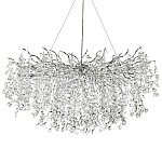 Линейная люстра с хрустальными подвесками на металлических ветках Fairytree Light Silver Linear Chandelier 18 варинант исполнения - 1 | Loft Concept в Красноярске
