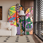 Ширма цветочный принт Colored Partition варинант исполнения - 1 | Loft Concept в Красноярске