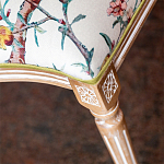 Стул из массива бука бежевый с изображением птиц и цветов Beige Green Chinoiserie Peach Garden Chair варинант исполнения - 5 | Loft Concept в Красноярске