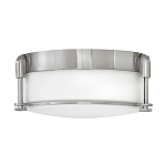 Потолочный светильник для ванных комнат цвета никель с плафоном из опалового стекла и декоративными держателями Hinkley варинант исполнения - 1 | Loft Concept в Красноярске