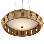 Люстра круглая из толстых деревянных реек Wooden Slats варинант исполнения - 3 | Loft Concept в Красноярске
