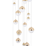 Каскадная люстра с плафонами в виде хрустальных сфер Esme Sphere Crystal Brass Cascade Chandelier 25 варинант исполнения - 3 | Loft Concept в Красноярске