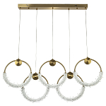 Линейная люстра с плафонами в виде пяти колец Five Rings Gilbertine Linear Chandelier варинант исполнения - 2 | Loft Concept в Красноярске