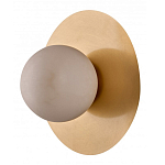 Бра круглое с плафоном из натурального камня на латунном основании Cryptocrystalline Stone варинант исполнения - 1 | Loft Concept в Красноярске