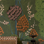 Обои ручная роспись Malwa Original colourway on Olive tobacco варинант исполнения - 2 | Loft Concept в Красноярске