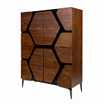 Высокий комод с узором из шпона на фасаде Sahara варинант исполнения - 3 | Loft Concept в Красноярске