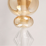 Подвесной светильник с вертикальной композицией из прозрачных и янтарных стеклянных шаров и ромбов Gabriel Scott Luna варинант исполнения - 4 | Loft Concept в Красноярске