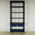 Стеллаж Elsa Dreams Blue со стеклянными полками и ящиком варинант исполнения - 4 | Loft Concept в Красноярске