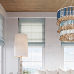 Люстра трехъярусная с декором из круглых деревянных бусин с кисточками Blue Wooden Beads Chandelier варинант исполнения - 4 | Loft Concept в Красноярске