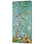 Постер на холсте в стиле шинуазри с изображением сада Chinoiserie Imperial Garden Birds and People Poster варинант исполнения - 1 | Loft Concept в Красноярске