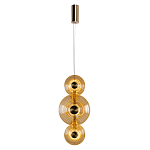 Подвесной светильник светодиодный со стеклянными плафонами янтарного цвета в форме дисков Savio Glass Disc варинант исполнения - 2 | Loft Concept в Красноярске