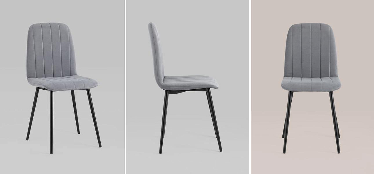 Стул Easy Chair Велюр Серый цвет Стул Easy Chair Велюр Серый цвет - Loft-Concept в Красноярске