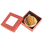 Зеркало карманное складное круглое из натурального камня Оникс в подарочной упаковке Gold Stone Mirrors варинант исполнения - 3 | Loft Concept в Красноярске