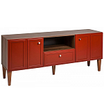 ТВ-тумба красная из массива бука с 2-мя дверками и ящиком Wenge Light варинант исполнения - 1 | Loft Concept в Красноярске