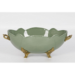 Чаша зеленого цвета из фарфора с волнообразным краем Eden Garden porcelain and bronze варинант исполнения - 3 | Loft Concept в Красноярске