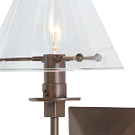 Бра с прозрачным стеклянным абажуром в форме конуса Bartolomeo Bronze варинант исполнения - 1 | Loft Concept в Красноярске