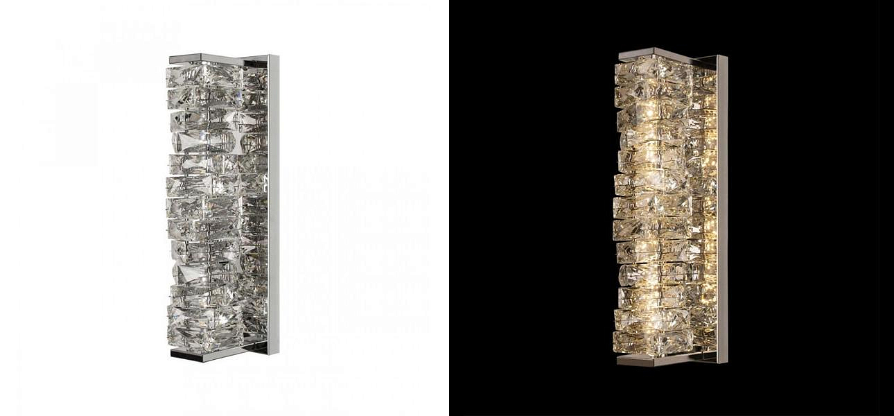 Хрустальное Бра Reduced Transparent Cubes Серебро Хрустальное Бра Reduced Transparent Cubes Серебро - Loft-Concept в Красноярске