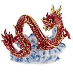 Декоративная фарфоровая статуэтка Китайский дракон на облаке Красный варинант исполнения - 1 | Loft Concept в Красноярске