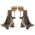 Подсвечник в виде дракона Dragon candlestick Green Gold Brown L or R варинант исполнения - 1 | Loft Concept в Красноярске