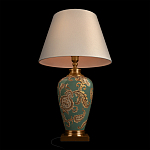 Настольная лампа бирюзовая с цветочным принтом Turquoise Flight варинант исполнения - 4 | Loft Concept в Красноярске