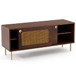 ТВ-тумба из ореха с плетеным декором Eland Wooden Wicker TV Stand варинант исполнения - 2 | Loft Concept в Красноярске