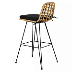 Стул барный с ротанговым плетением Half Bar Chair with Wicker без подлокотников варинант исполнения - 1 | Loft Concept в Красноярске