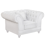 Кресло низкое с мягкой обивкой из велюра на 4-х ножках из массива березы Sophie Armchair white варинант исполнения - 1 | Loft Concept в Красноярске