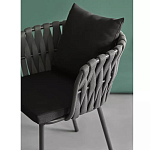 Стул мягкий с декором в виде плетеных лент на спинке и подлокотниках Semicircular Chair Decorated with Ribbons варинант исполнения - 4 | Loft Concept в Красноярске