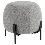 Пуф в ткани букле серого цвета Pikelet варинант исполнения - 1 | Loft Concept в Красноярске