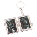 Зеркало брелок складное двухстороннее из натурального камня Серафинит Stone Mirrors варинант исполнения - 2 | Loft Concept в Красноярске